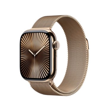 [Open Box] Apple Watch S10 Cellular - 42mm - Gold Titanium - Gold Milanese Loop -  (130-180mm)