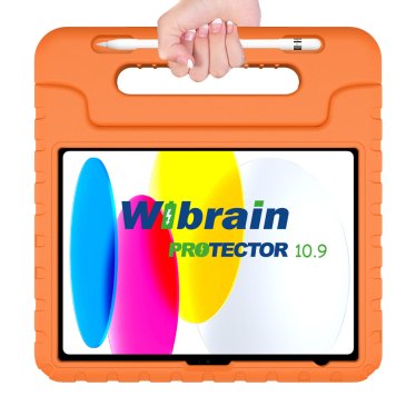 @Wibrain Protector Kids Cover Case (incl Stylus&ScreenCover) - iPad 10.9" (2022) - Orange