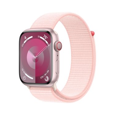 !Apple Watch S9 + Cellular  - 45mm Aluminium - Pink - Light Pink - Sport Loop -  (145-220mm)