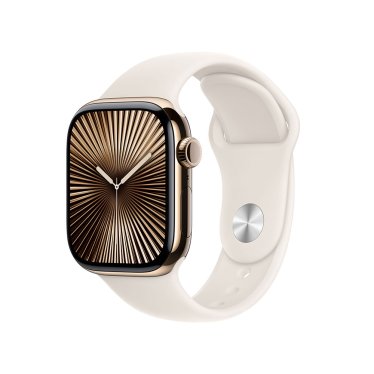 Apple Watch S10 Cellular - 42mm - Gold Titanium - Starlight Sport Band - S/M (130-180mm)