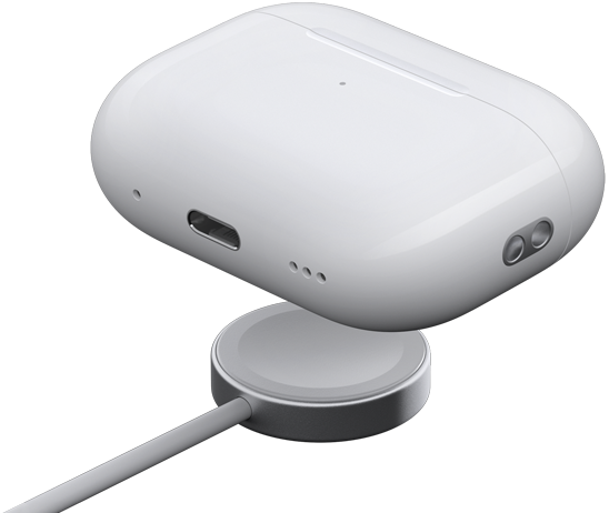 AirPods Pro 2-oplaadcase boven een Apple Watch-oplader