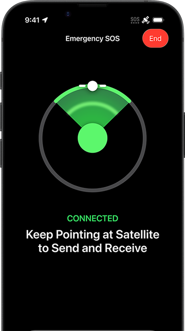 De feature Berichten via satelliet wordt gebruikt