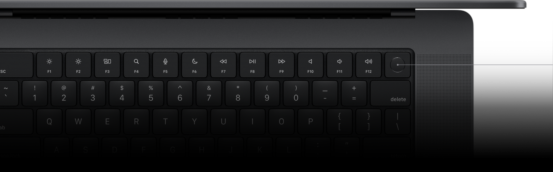 Aanduiding van Touch ID-toets op het Magic Keyboard.